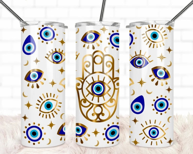White Evil Eye Tumbler