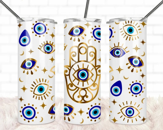 White Evil Eye Tumbler