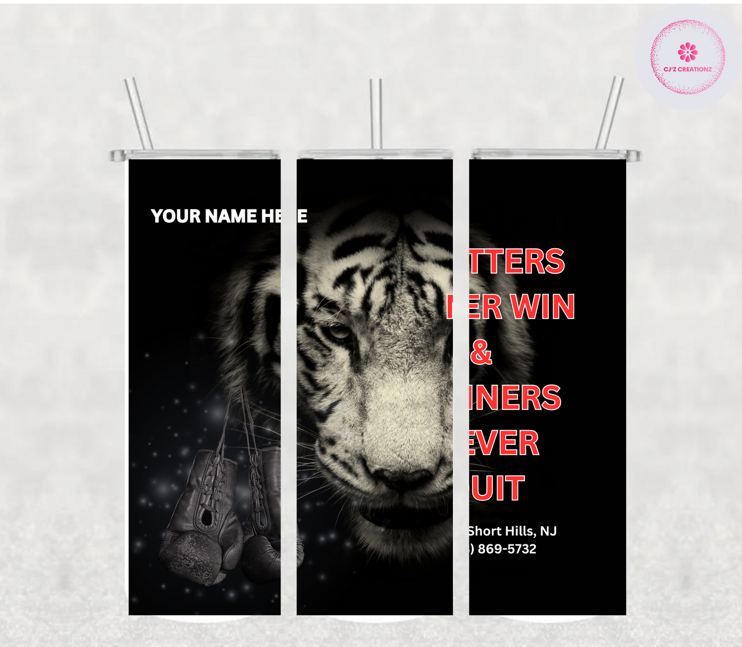 Tiger with Gloves & Quote